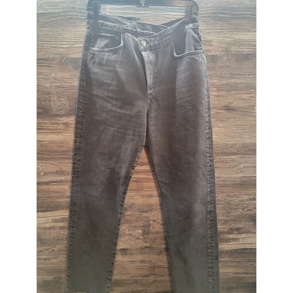 AGOLDE Criss Cross Straight in Shambles Size 28 Color Black Acid
